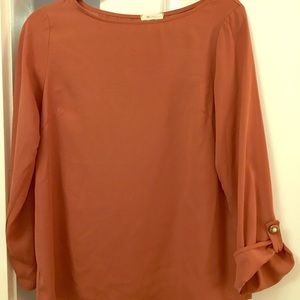 Everly Drapey Boatneck with Gold Sleeve Buttons